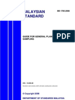 Malaysian Standard: Guide For General Planning of Waste Sampling