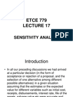 ETCE 779: Sensitivity Analysis