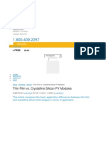 Thin Film vs. Crystalline Silicon PV Modules: Products Installers Projects Tech Help About Us