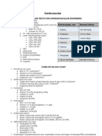 Cardiovascular: Common Lab Tests For Cardiovascular Disorders