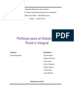 Trabajo Politicas para El Desarrollo Rural e Integral