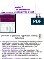 Overview of Statistical Hypothesis Testing: The - Test