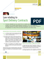 Article On Law Relating To Spot Delivery Contracts