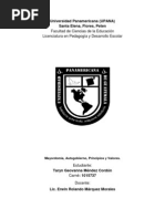 Mayordomía, Autogobierno, Principios y Valores