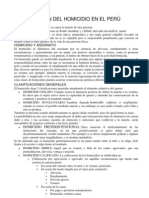 Clasificación Del Homicidio en El Perú