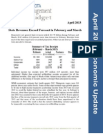 April 2013 State Revenues Exceed Forecast in February and March