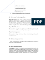 Previous One Mark Questions and Answers:-1. What Are The Main Functions of DBA