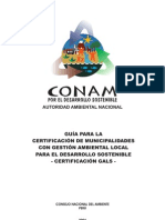 Guía para La Certificación de Municipalidades Con Gestión Ambiental Local para El Desarrollo Sostenible - Certificación GALS