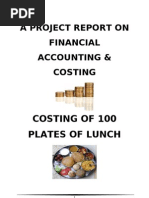 Costing of 100 Plates of Lunch