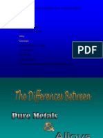 TOPIC The Differences Between Pure Metals and Alloys. Content: Pure Metals: - Concept - Physical Property - Uses of Pure Metals