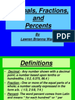 Decimals, Fractions, and Percents: by Lawren Brianna Ware