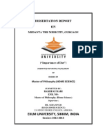 Dissertation Report ON: Eiilm University, Sikkim, India