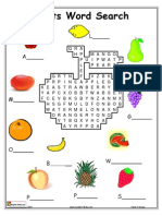 Fruits Word Search