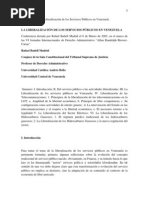 La Liberalización de Los Servicios Públicos en Venezuela