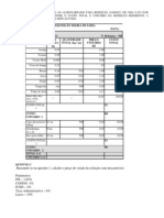 Exercício Custo Venda Cardápio Requisição Ficha