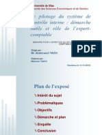 Le Pilotage Du Systeme de Controle Interne Demarche, Outils Et Role de L'expert-Comptable