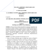 Ley Orgánica Del Sistema Venezolano para La Calidad