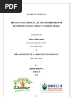 The Gap Analysis in Sales and Distribution of Fem Products Relating To Modern Trade.