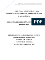 Manual de Toma de Muestras para Estudio Bacteriologico Parasitologico y Micologico