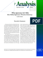 When Ignorance Isn't Bliss: How Political Ignorance Threatens Democracy Cato Policy Analysis No. 525