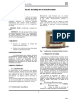 Rendimiento y Regulación de Voltaje en Un Transformador