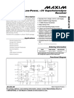 315Mhz Low-Power, +3V Superheterodyne Receiver: General Description Features