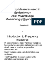 Equency Measures Used in Epidemiology