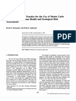 Principles of Good Practice For The Use of Monte Carlo Techniques in Human Health and Ecological Risk Assessments