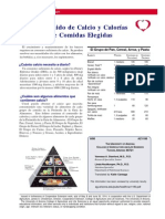 Contenido de Clacio y Calorías de Comidas Elegidas