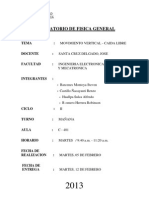 1° Laboratorio de Fisica I - Caida Libre