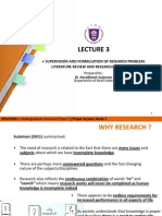 Lecture 3@ Formulation of Research Problem, LR and Research Proposal