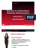 Secrets Embroidery Machine Maintenance 101509