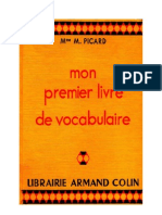 Langue Française Vocabulaire Mon Premier Livre de Vocabulaire MD M Picard