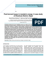 Post-Harvest Losses in Mandarin Orange: A Case Study of Dhankuta District, Nepal