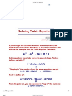 Solving Cubic Equations