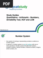 Numbers. Divisibility Tests, HCF and LCM