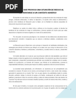 El Impacto Que Provoca Una Situación de Riesgo Al Enfrentarse A Un Contexto Adverso