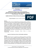 Análise Dos Fatores Críticos de Sucesso Do Agronegócio Brasileiro