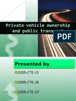 Private VehiCLE OWNERSHIP Vs Public Transport