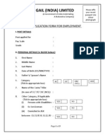 Gail (India) Limited: Application Form For Employment