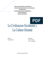 La Civilizacion Occidental y La Cultura Oriental