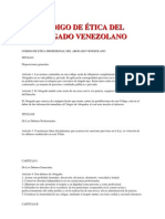 Codigo de Etica Del Abogado Venezolano