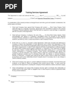 Training Services Agreement 