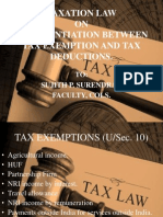 Taxation Law ON Differentiation Between Tax Exemption and Tax Deductions