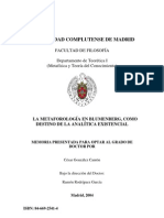 González Cantón, César - La Metaforología de Blumenberg Como Destino de La Analítica Existencial