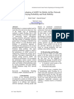 Performance Evaluation of AODV For Mobile Ad Hoc Network With Varying Probability and Node Mobility