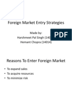 Foreign Market Entry Strategies