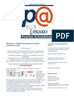 Puertas Automáticas - Puertas Automáticas de Texcoco - Cercas Electricas - Manuales y Códigos de Programación para Controles Remoto