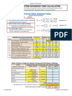 Expansion Tank Sizing Calculation (Hydronic System)