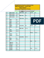 Malta International 18 Apr 09 Provisional Programme